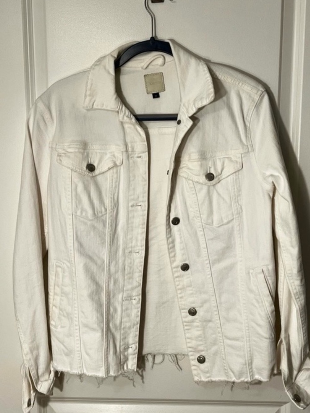 Joe’s Jeans White Frayed Jean Jacket